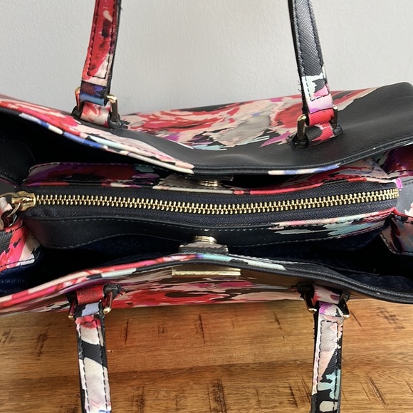 Kate Spade Black and Pink Floral Shoulder Bag - Picture 6 of 16